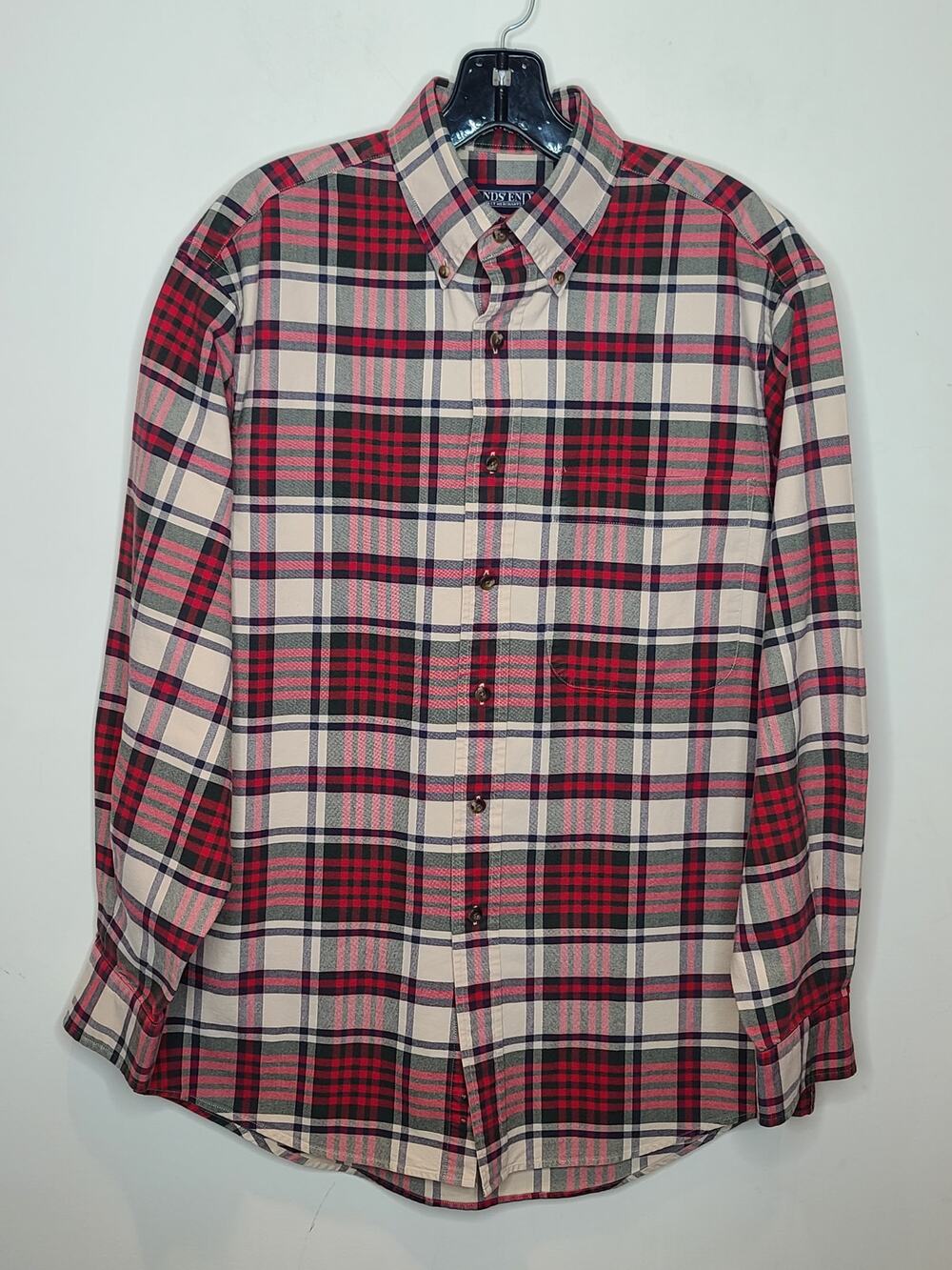 Lands End long sleeve plaid button down shirt - small